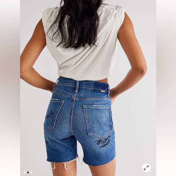 MOTHER Superior High-Waisted Smokin' Fray Shorts Never Enough Size 25 - Picture 2 of 13